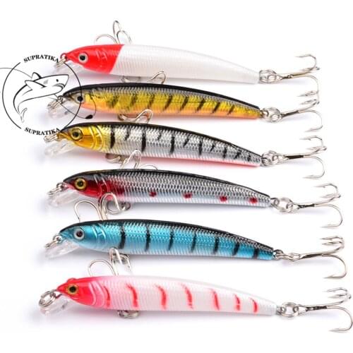 1PC Plastic Minnow Fishing Lure Reflective Bait 75mm/5.6gFloat Top-water Sea Fish Lure Artificial Wobbler Pesca Artificial Bait