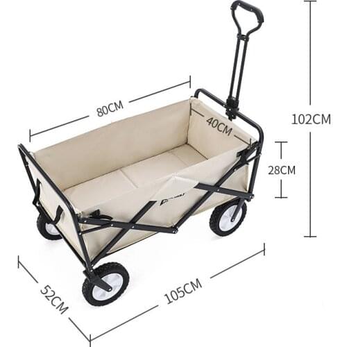 Portable Foldable Trolley Self-Driving Travel Leisure Trailer Camping Beach Picnic Multifunctional Car Family Small Trailer