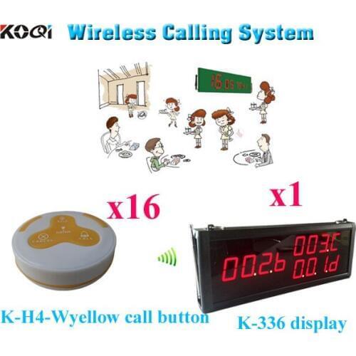 Restaurant Call System Security Access Control Display Electronic Waiter Equipment ( 1pcs display+ 16pcs call button)