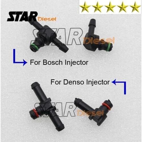 10PCS Return Oil Backflow Joint Pipe T and L Type for Bosch Denso Diesel Injector Plastic Connector Pipe Hose Joiner Tube Fuel