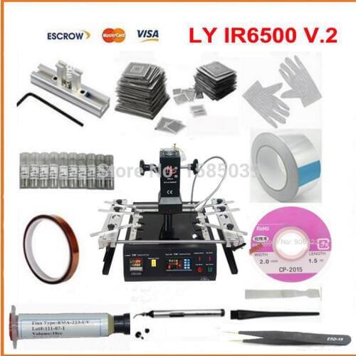 Dark infrared BGA rework station repair machine IR6500 with 600pcs bga stencils 21 in 1 bga reballing kit