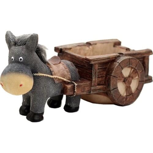 Creative Resin Donkey Pull Grinding Ashtray Smoking Ash Tray Holder for Outdoor Indoor Home & Office Home Decoration