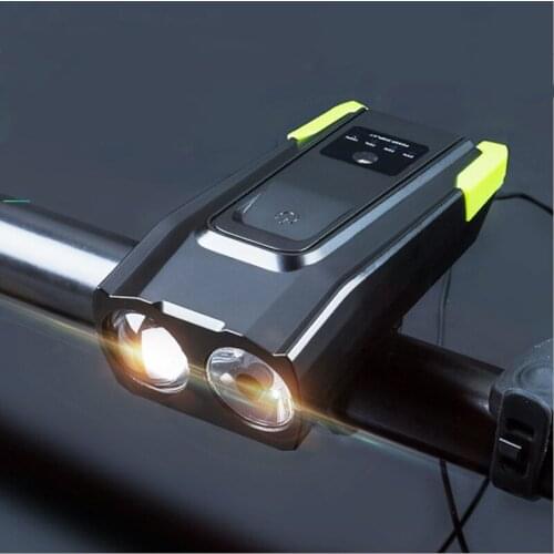2000mAh 4000mAh Bicycle Light With Horn USB Rechargeable 5Modes LED Light For Bike Cycling Front Lamp