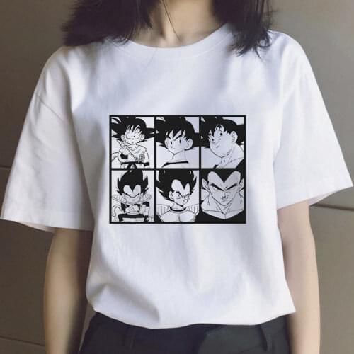 Dragon Ball T Shirt Women Anime Son Goku Casual Clothes Cartoons Harajuku Kawaii Print T-shirt Femme Vintage Street Tee Dropship
