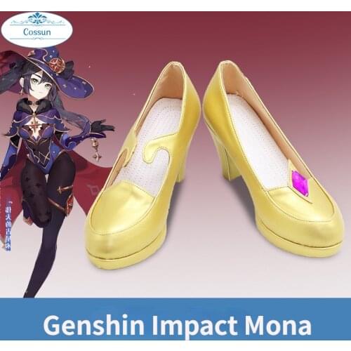 Genshin Impact Mondstadt Mona Halloween Cosplay Shoes High Heels For Women New 2020 Hot Game pu