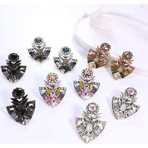 Women Fashion Rhinestones Exaggerated Bohemian Ear Stud Earrings Jewelry Gift Personality Jewelry Earrings Earrings For Women