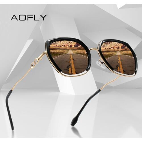 AOFLY Square Polarized Sunglasses Women Luxury BRAND DESIGN Fashion Oversized Driving Sun glasses For Ladies Travel Goggle UV400