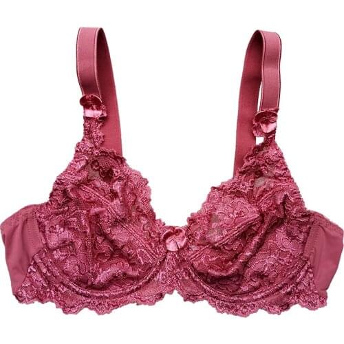 Rose Red Women Lace Bow Underwire Sexy Thin Bra Lingerie Gift BRB101