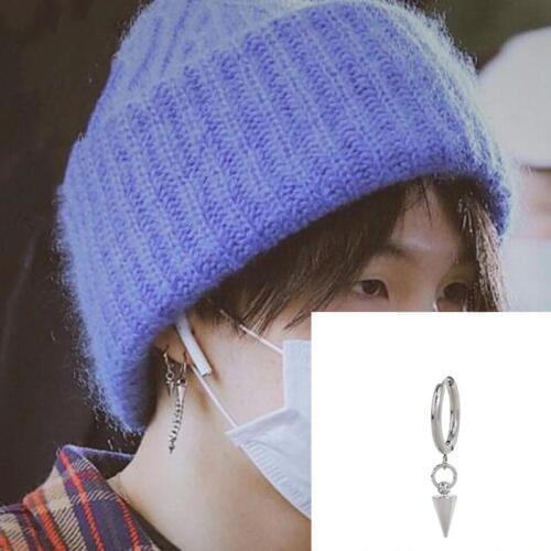 1 pcs BTSARMY Earrings Kpop Bangtan Boys Korean Earrings pointed cone Earring For Men Women Punk Bangtan Boys Album Earrings