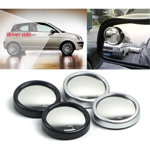 2pcs Car 360 Degree Blind Spot Mirror Wide Angle Round Convex Mirror Small Round Side Blind spot Rearview Parking Mirror
