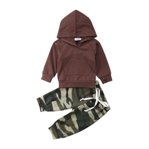 2pcs Newborn Toddler Baby Boy Hooded Sweater Tops+Pants Outfits Clothes Size 0-3T