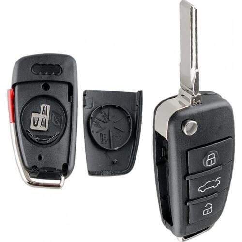 3+1 Buttons Folding Remote Flip Car Key Case Shell Fob fit for Audi / A2 / A3 / A4 / A6 / A6L / A8 / S5 / Q7 / TT