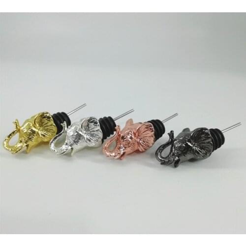 4 Typles Art Elephant Head Wine Mouth Red Wine Pourer Bar Household Whiskey Wine Accessories Holiday Gift Animal Wine Ornaments