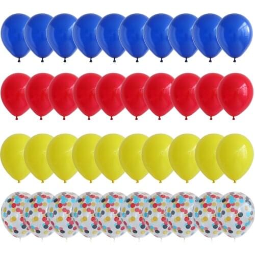 40pcs/lot Red Yellow Royal Blue Latex Balloons Confetti Balloon Baby Shower Birthday Party Supplies Party Decorations Balloons