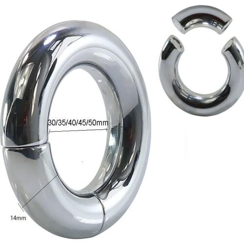 5 size for choose Heavy Cbt male Magnetic Ball Scrotum Stretcher metal penis cock lock Ring Delay ejaculation BDSM Sex Toy men