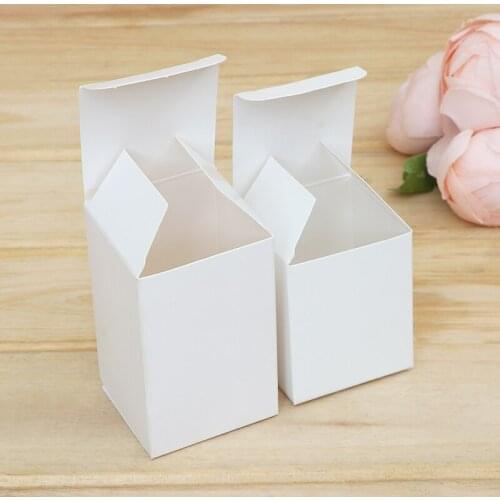 50pcs 13 sizes Small cube packaging paper gift box white handmade soap packaging box cheap kraft wedding favour paper box