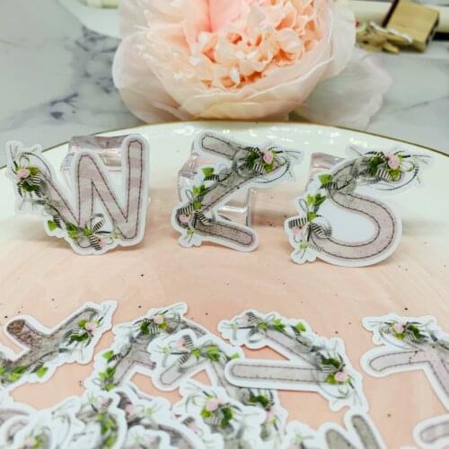 52PCSFlower letter mini Stickers Crafts And Scrapbooking stickers book Student label Decorative sticker DIY Stationery