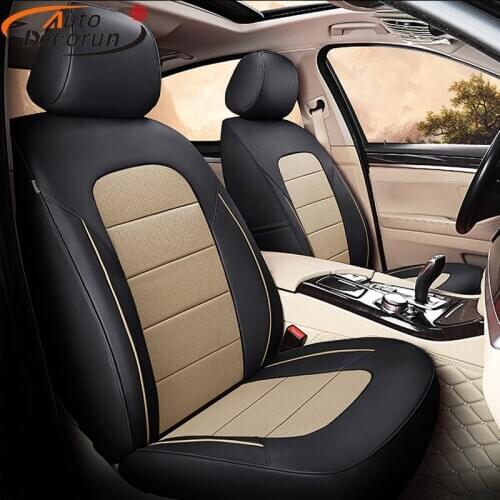 AutoDecorun Cowhide Leather Seats Cushion for Honda Odyssey Seat Covers 2013-2017 Car 8 Seats Protectors 23pcs Right Hands Drive