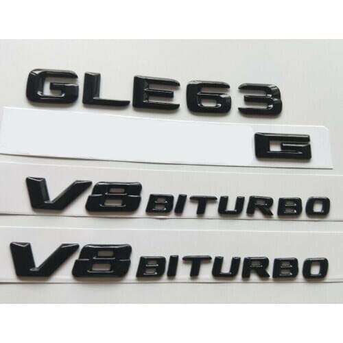 Gloss Black 3D Letters GLE63 FOR A M G V8 BITURBO Emblems Badges