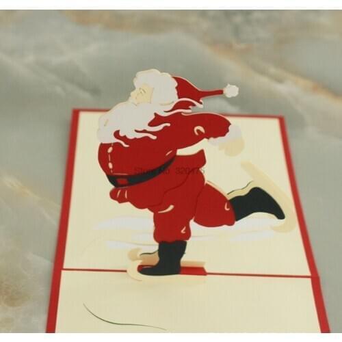 By dhl 200pcs Souvenirs Postcards 3D Merry Christmas Series Santas Handmade Custom Greeting Cards Christmas Gifts