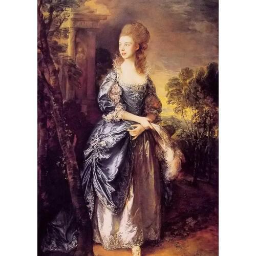 Home Decor Portrait Wall Art Hand Painted Oil Painting on Canvas Thomas Gainsborough The Honourable Frances Duncombe Painting