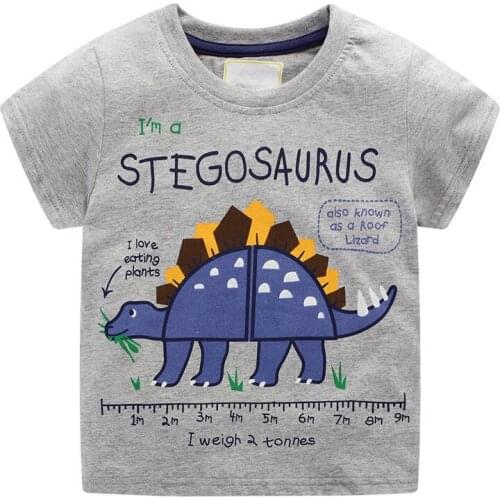 ZWY813 T Shirt Cartoon Animals Baby Kids Boys Girls Children Cotton Short Sleeves Summer Clothing Print Tee Red Car Toddler