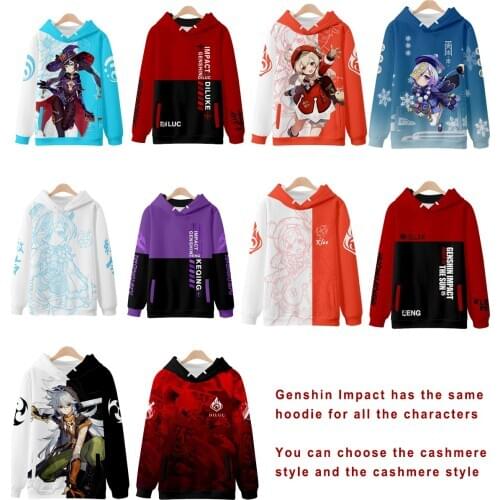 Genshin Impact AMber Klee Paimon Keqing Leser Diluc Qiqi Play DressHooded Hoodie Fluffy Thin Cosplay Men Women Clothes Coat