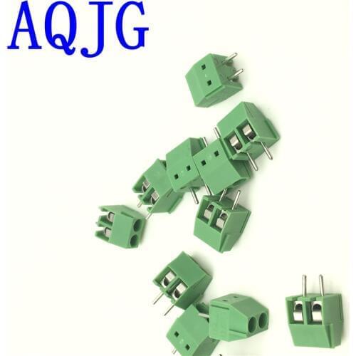 KF350 100PCS 3.5mm Pitch Screw Terminal Connector 2 Pin 3 Pin Straight Leg KF350 Copper Green PCB Terminal Blocks