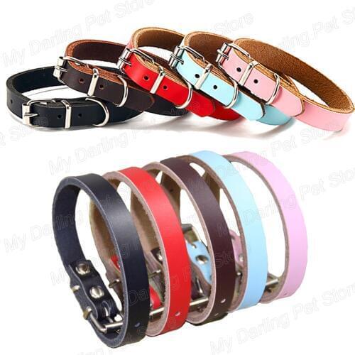 Leather Adjustable Dog Collar Tag for Cats Necklace Collar for Small Large Dogs Outdoor Puppy Training Dog Accessories MP0061