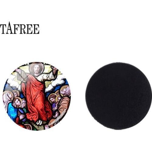 TAFREE Jesus Ascension of christ Fridge Magnet 25mm Glass Gems Beads Glass Dome Magnetic Sticker DIY Jewelry Findings AD18