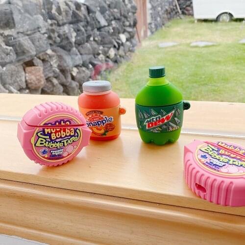 Cute Bubble Gum Candy Food Cartoon Silicone Cover for Kids Girls Fun Cool Headphone Case for Airpods 1 2 Pro