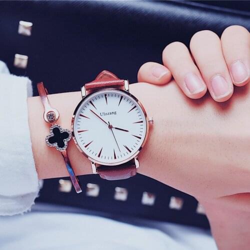Minimalize Women Simple Watches 2021 Ulzzang Fashion Brand Ladies Leather Wristwatches Big Dial Female Quartz Clock Gift W9828