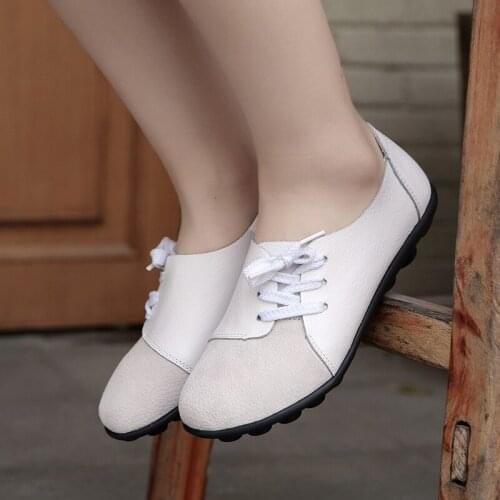 Fashionable Large Size 44 Womens Shoes Casual All-Match Fashion Womens Single Shoes Low-Top Lady Comfortable Lace-up Peas