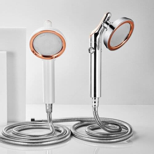 Shower Rose Gold Filter Head Saving Water Record Can for Summer Head with Button Bathroom Convenience Luxury Replete Pressure