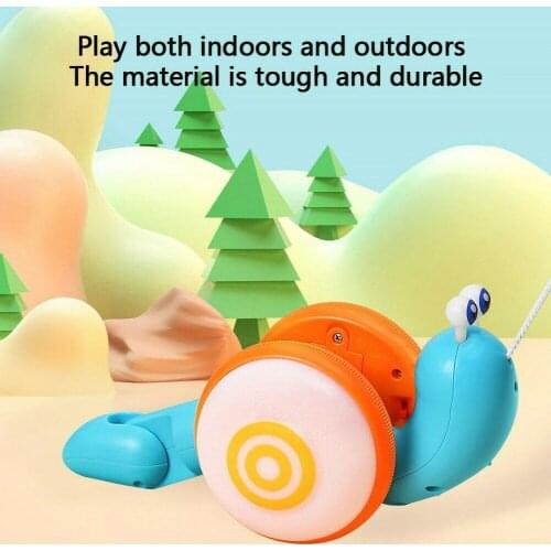 2021 New Luminous Leashing Snail Cute Cartoon Night Light Music Rope Pulling Toys