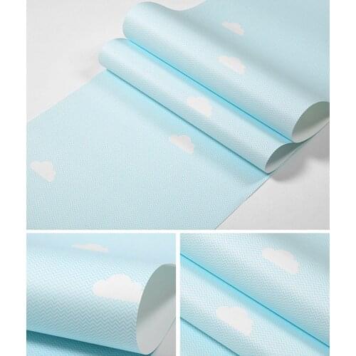 Nordic Style Wallpaper Blue Sky and White Clouds Childrens Room Boy Girl Room Background Wall Paper Bedroom Princess