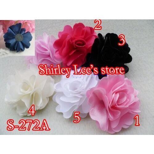 Wholesale -- 150 X 7cm Big Satin Flower Brooch ,Mix 5 Colors (S-272A) --- Free Shipping BY EMS