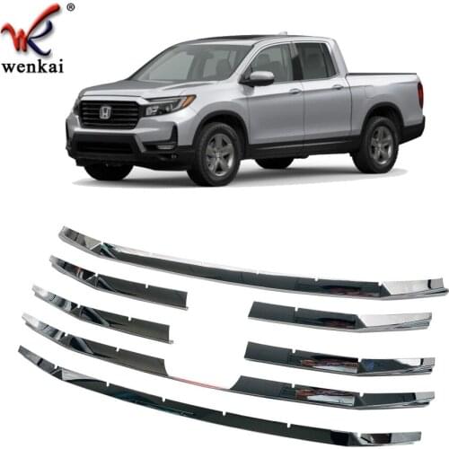 Car Front Grille Chrom Trim Garnish For Honda Ridgeline 2021 2022 Car Accessories Styling ABS