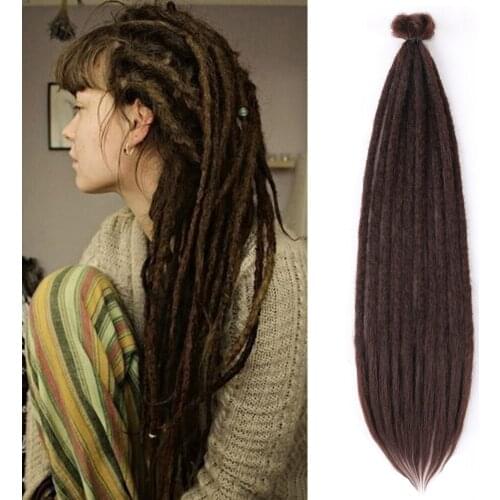 22 inch Handmade Dreadlocks Extensions Crochet Braids Reggae Hair Hip-Hop Style Faux Locs Crocheted Rock and Roll Braided Hair