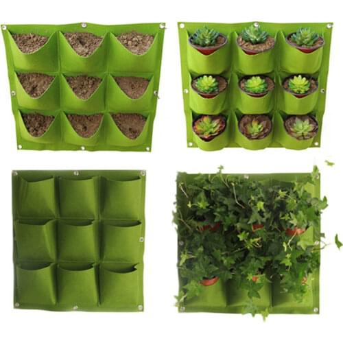 Wall Hanging Planting Bags 9/18 Pockets Green Grow Bag Planter Vertical Garden Vegetable Living Garden Bag Home Supplies