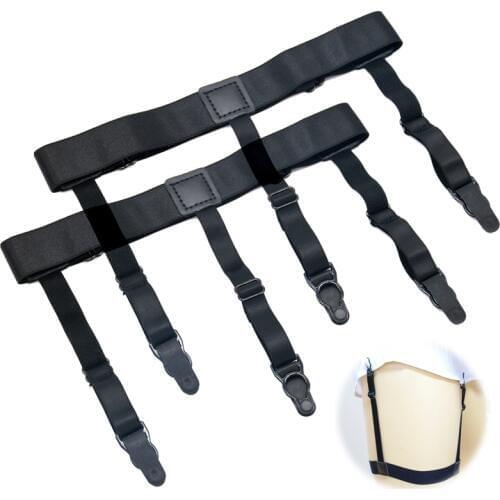 Black Shirt Garters Womens Suspender Non-slip wrinkle Straps Elastic Nylon Adjustable Holders Shirt Stays adjustable braces