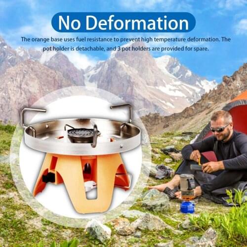 1200W Outdoor Gas Stove Gas Stove Cookware Portable Gas Burner Orange Base Camping Supplies Outdoor Cooking Utensils For BBQ