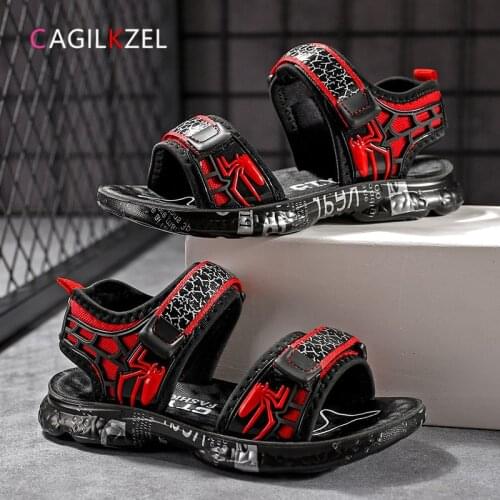 CAGILKZEL New Summer Sandals For Boys Fashion Casual Sandalias Kids Shoes Non-slip Soft Bottom Leather Boys Children Sandals