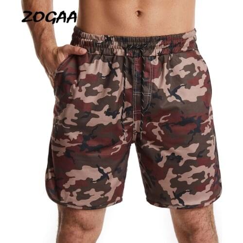 ZOGAA Shorts Men Mens Fashion Camouflage Sports Casual Pants Knee Length Straight Drawstring Daily Mid Waist Hot Sale All-match