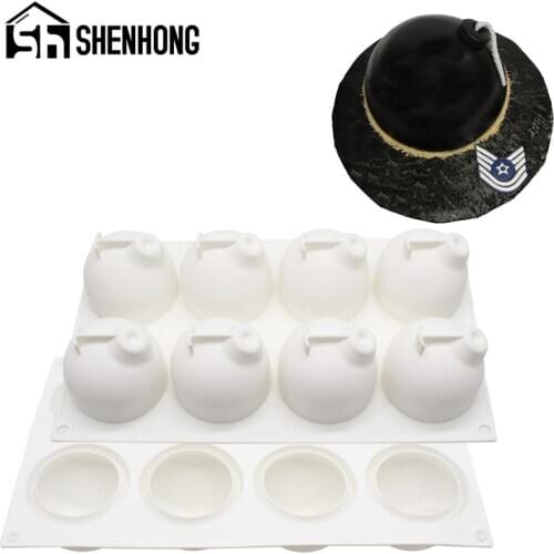 SHENHONG Silicone Molds 8 Cavity Land Mine Mousse Dessert Mould Bomb Shape Cake Mold Cake Decorating Tools Pastry Baking Pan