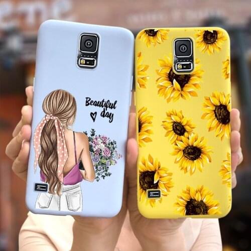 Stylish Sunflower Case For Samsung Galaxy S5 Case G900F G900I Soft Slim Back Cover For Samsung S5 S 5 GalaxyS5 Phone Cases 5.1