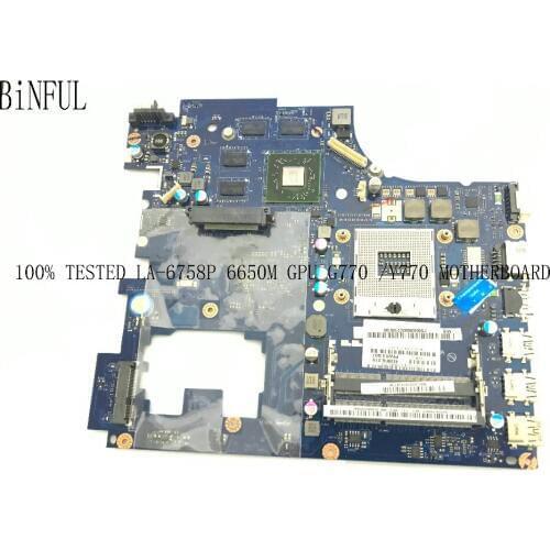 FAST SHIPPING. AVAILABLE. PIWG4 LA-6758P G770 motherboard FOR LENOVO G770 / Y770 LAPTOP MOTHERBOARD,discrete video card 6650M