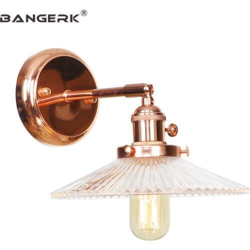 Vintage Loft Wall Lamps Iron Glass Shade Sconce Wall Lights LED Edison Switch Bedside Wall Lamp Home Decor Lighting Luminaire