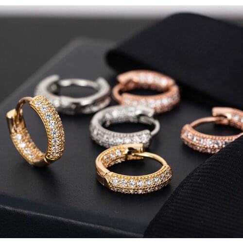 Classic Silver Color Shining CZ Cubic Zircon Hoop Earrings For Women Girls Simple Small Earrings Wedding Jewelry Gifts Brincos
