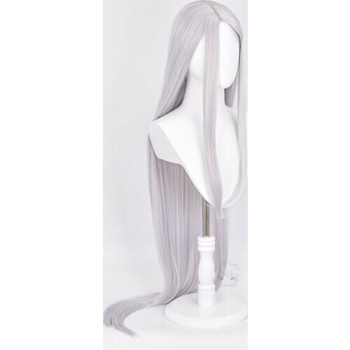 Cosplay My Hero Academia Anime Women Long Straight Silver Wig Anime Hetic High Temperature Silk Suitable for Any Face Shape